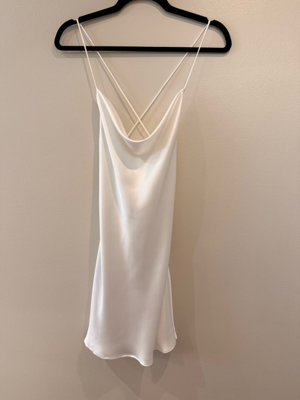 ZARA Satin Cowl Neck Slip Dress - White